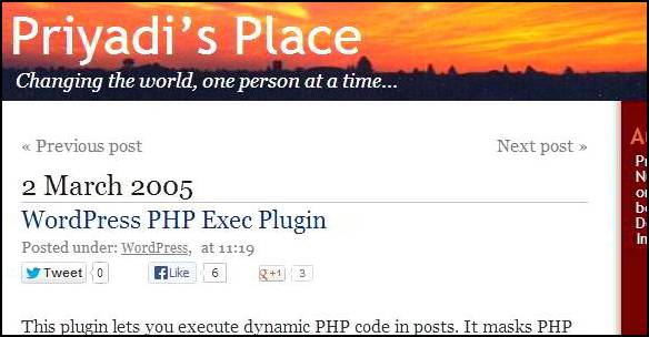 WordPress PHP Exec Plugin